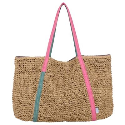 Fritzi aus Preussen Fritzi Simply Shopper Nature Lime Ink damestas shopper handtas strotas raffia tas strandtas zomertas lichte draagtas ruime tas voor festival vakantie vrije tijd 42 x 63 x 3 cm, Beige Mint Fritzi aus Preussen Fritzi Simply Shopper Nature Lime Ink damestas shopper handtas strotas raffia tas strandtas zomertas lichte draagtas ruime tas voor festival vakantie vrije tijd 42 x 63 x 3 cm, Beige Mint