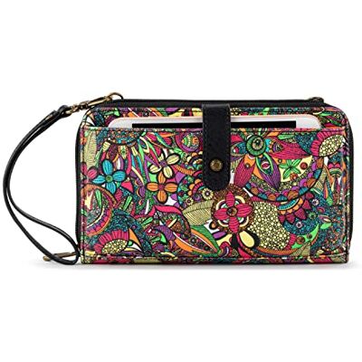 Sakroots Vrouwen grote smartphone crossbody tas in gecoat canvas, converteerbare portemonnee, regenboog geest woestijn 2, one size, Regenboog geest woestijn 2, Eén maat Sakroots Vrouwen grote smartphone crossbody tas in gecoat canvas, converteerbare portemonnee, regenboog geest woestijn 2, one size, Regenboog geest woestijn 2, Eén maat