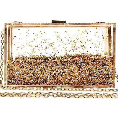 JeVenis Handtas met tas, dames, tassen, dames, handtassen, acryl, transparant, avondtas, transparante avondtas, transparante tas (geel), Geel JeVenis Handtas met tas, dames, tassen, dames, handtassen, acryl, transparant, avondtas, transparante avondtas, transparante tas (geel), Geel
