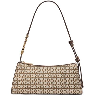DKNY Avril Top Zip Shoulder Bag, schoudertas voor dames, chino/chocolade DKNY Avril Top Zip Shoulder Bag, schoudertas voor dames, chino/chocolade