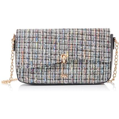 NALLY Dames avondtas clutch, Zwart meerkleurig., Eén Maat NALLY Dames avondtas clutch, Zwart meerkleurig., Eén Maat