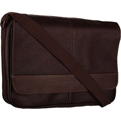 Kenneth Cole REACTION Risky Business Messenger Full-Grain Colombiaanse lederen crossbody laptoptas en tablet dagtas, donkerbruin, Eén maat, Modern design Kenneth Cole REACTION Risky Business Messenger Full-Grain Colombiaanse lederen crossbody laptoptas en tablet dagtas, donkerbruin, Eén maat, Modern design