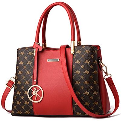 KURGOOL Portemonnees en handtassen, tophandvat, schoudertassen, boodschappen tote bag voor vrouwen, C-rood, Large KURGOOL Portemonnees en handtassen, tophandvat, schoudertassen, boodschappen tote bag voor vrouwen, C-rood, Large