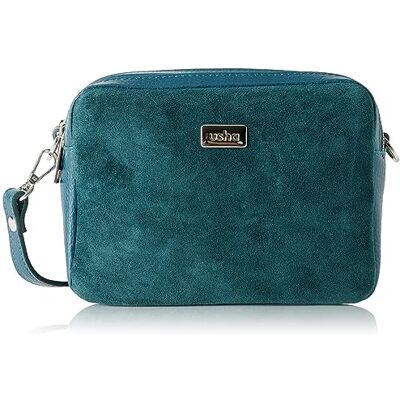 SIDONA Crossbody Bag voor dames, van leer, petrol, petrol, Eén Maat SIDONA Crossbody Bag voor dames, van leer, petrol, petrol, Eén Maat