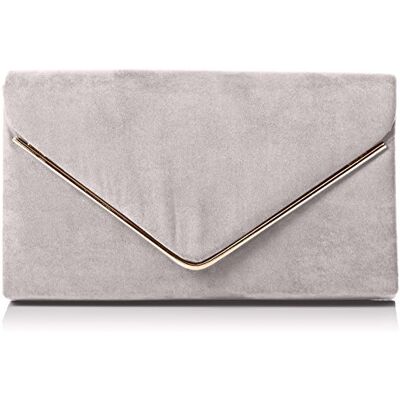 SwankySwans Vrouwen Oscar envelop Suede Velvet Party Prom Clutch Bag Clutch, Grijs (Grijs) SwankySwans Vrouwen Oscar envelop Suede Velvet Party Prom Clutch Bag Clutch, Grijs (Grijs)