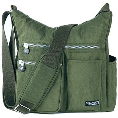 MHCNLL Crossbody tas met anti-diefstal RFID-zak lichtgewicht waterbestendige portemonnee voor dames, Groen, 11.5" x 4.8" x 12 MHCNLL Crossbody tas met anti-diefstal RFID-zak lichtgewicht waterbestendige portemonnee voor dames, Groen, 11.5" x 4.8" x 12
