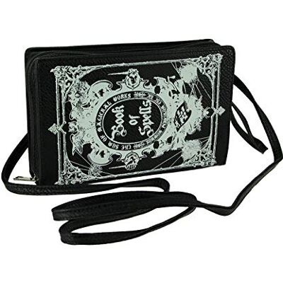Things2Die4 Black and White Glow in the Dark Book of Spells Crossbody portemonnee Things2Die4 Black and White Glow in the Dark Book of Spells Crossbody portemonnee