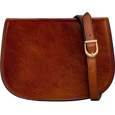 Time Resistance Kleine Leren Messengertas Dames Shouldertas Cross-lichaam tas Handgemaakt Italiaanse Volnerfleer, Cognacbruin Time Resistance Kleine Leren Messengertas Dames Shouldertas Cross-lichaam tas Handgemaakt Italiaanse Volnerfleer, Cognacbruin