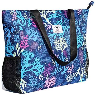 ESVAN GROTE STRAND TAS Waterbestendig Lichtgewicht 20 inch Vrouwen Oversized Tote Bag voor Gym Strand Reizen Zwembad Yoga Verpleegster, Blauw Koraal, X-Large ESVAN GROTE STRAND TAS Waterbestendig Lichtgewicht 20 inch Vrouwen Oversized Tote Bag voor Gym Strand Reizen Zwembad Yoga Verpleegster, Blauw Koraal, X-Large