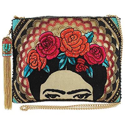 MARY FRANCES Women's Frida Beaded-Embroidered Crossbody Clutch Handbag Evening Bag, Multicolor, One Size MARY FRANCES Women's Frida Beaded-Embroidered Crossbody Clutch Handbag Evening Bag, Multicolor, One Size