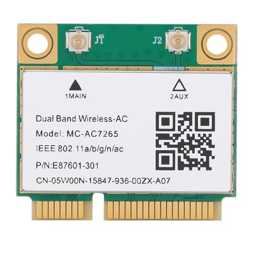 Reuiqu Dual-band Draadloze Netwerkadapter, Netwerkkaart Mini PCIE Gigabit DualBand Voor 4.2 Draadloze Wifi MCAC7265, Dual-band Draadloze Netwerkkaart Dubbel