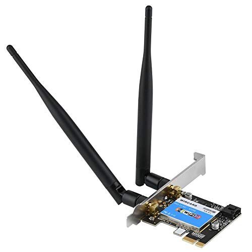 Sutinna PCIE-netwerkkaart, 433 Mbps Dual Band 2.4G/5G + Bluetooth 4.0 interne computernetwerkkaart met 6dB antennes, computers met WIN7/WIN8/WIN8.1/WIN10