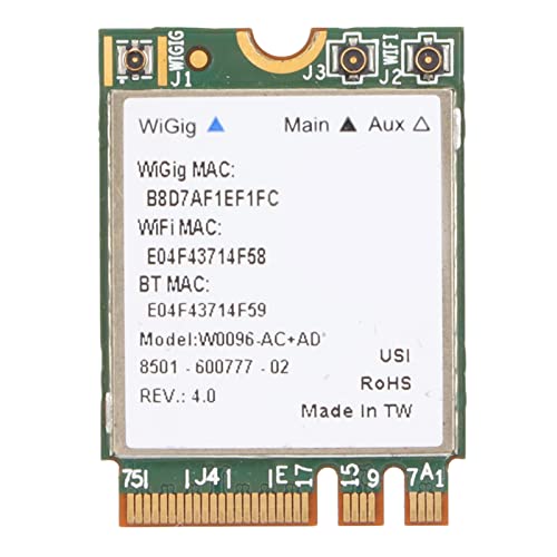 Zhiyavex M.2 NGFF-netwerkkaart, Dual-band 2,4 GHz/5 GHz 867 Mbps Draadloze Wifi-kaart, BT4.1-netwerk, Draadloze Module Netwerkkaart, 802.11A/B/G/N/AC, voor Win