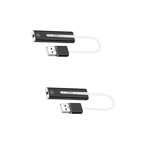 Homoyoyo 2 Pcs Micro USB Geluidskaart USB Sound Adapter USB Geluid 71 USB Geluidskaart Adapter Draagbare Geluid USB Geluidskaart 71 Hoofdtelefoon Adapter 71 Sound Track Card Headset
