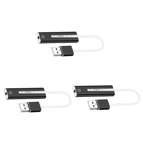 BESTonZON 3 Stuks USB 3.1 geluidskaart externe geluidskaart voor laptop micro USB geluidskaart draagbare geluidskaart 7.1 geluidskaart USB geluidspoort stereo adapter hoofdtelefoon