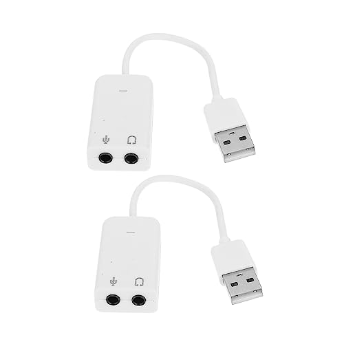 KJHBV Geluid 2 Stks Geluidskaart Voor PC USB Geluidskaart Voor Laptop Externe Geluidskaart Voor PC USB Geluidskaart 71 Wit Drive Geluidskaart Onafhankelijke Geluidskaart Duurzaam