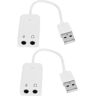 KJHBV Geluid 2 Stks Geluidskaart Voor PC USB Geluidskaart Voor Laptop Externe Geluidskaart Voor PC USB Geluidskaart 71 Wit Drive Geluidskaart Onafhankelijke Geluidskaart Duurzaam