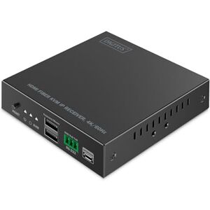 Digitus HDMI Fiber KVM IP Extender Ontvanger voor DS-55348 – UHD 4k 60Hz – HDMI 2.0 – Bereik MM 300 m en SM 40 km – 2x USB voor muis, toetsenbord – Punt-tot-punt – Zwart Digitus HDMI Fiber KVM IP Extender Ontvanger voor DS-55348 – UHD 4k 60Hz – HDMI 2.0 – Bereik MM 300 m en SM 40 km – 2x USB voor muis, toetsenbord – Punt-tot-punt – Zwart