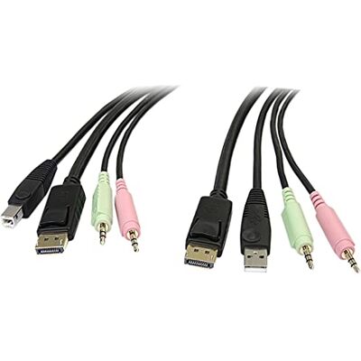 StarTech .com 1,8 m 4-in-1 USB DisplayPort KVM-schakelaarkabel met audio en microfoon (DP4N1USB6) StarTech .com 1,8 m 4-in-1 USB DisplayPort KVM-schakelaarkabel met audio en microfoon (DP4N1USB6)