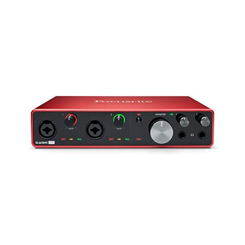 Focusrite Scarlett 8i6 3rd Gen USB-audio-interface voor opnames, liedjes schrijven, streamen, hifi, studiokwaliteitsopnames met transparante playback