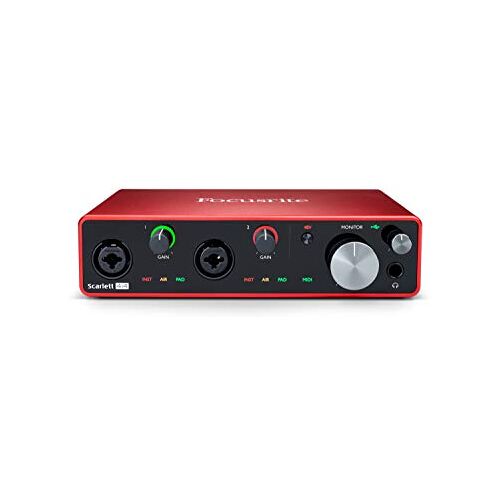 Focusrite Scarlett 4i4 3rd Gen USB-audio-interface voor opnames, liedjes schrijven, streamen, hifi, studiokwaliteitsopnames met transparante playback