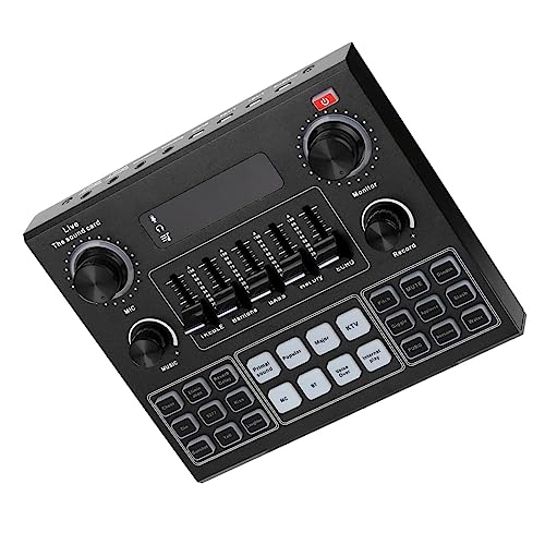 Vaguelly Geluidskaart Geluidskaart Voor PC Draagbare Mixer Microfoon Mixer Geluidskaart Dj Console Met Geluid Zingen Geluid Audiokaart Live Geluidskaart Geluid Voor Live Streaming Zwarte