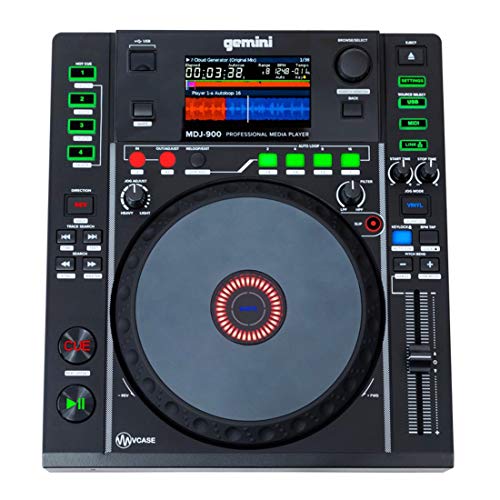 Gemini MDJ-900 USB DJ Media Player 4,3 inch kleurendisplay 8 inch Jogwheel