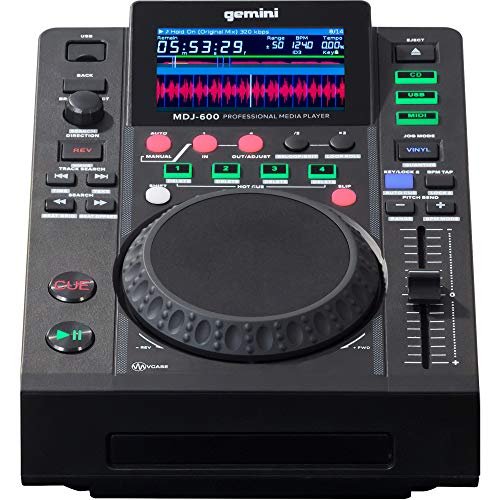 Gemini MDJ-600 DJ Media Player met 4,3 inch kleurendisplay en 5 inch jogwheel