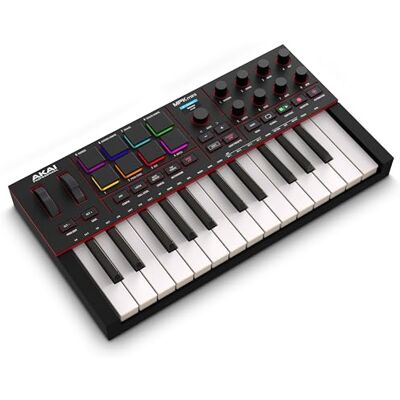 Akai MPK Mini IV 25‑Toets USB‑C MIDI Keyboardcontroller Zwart Anslaggevoelige Minitoetsen, 8 MPC‑Pads, 360°‑Knoppen, Akkoord‑ en Schaalmodus, voor Beatmakers en Productie Akai MPK Mini IV 25‑Toets USB‑C MIDI Keyboardcontroller Zwart Anslaggevoelige Minitoetsen, 8 MPC‑Pads, 360°‑Knoppen, Akkoord‑ en Schaalmodus, voor Beatmakers en Productie