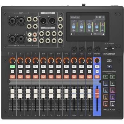 Yamaha MGX12 Digitale audio-mixer met touch-LCD, Bluetooth, zwart Compacte audiomixer met dubbele USB, microSD-meerkabelopname en intelligente audio-tools Yamaha MGX12 Digitale audio-mixer met touch-LCD, Bluetooth, zwart Compacte audiomixer met dubbele USB, microSD-meerkabelopname en intelligente audio-tools