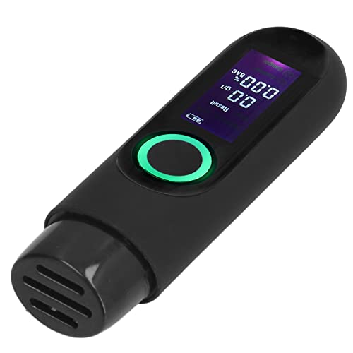 Mxzzand Draagbare Digitale Adem Alcohol Tester Lcd 3 Kleuren Display USB Opladen Blazen Contactloos Testen Alcohol Blaastest(zwart)