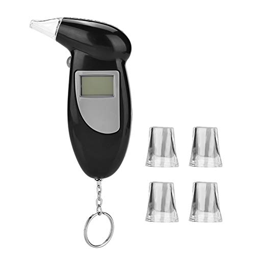 Suuonee Breathalyser, LCD-scherm Professionele Alcohol Adem Tester Analyzer Lie Detector Blaastest Geen Backlight met 5 Mondstukken