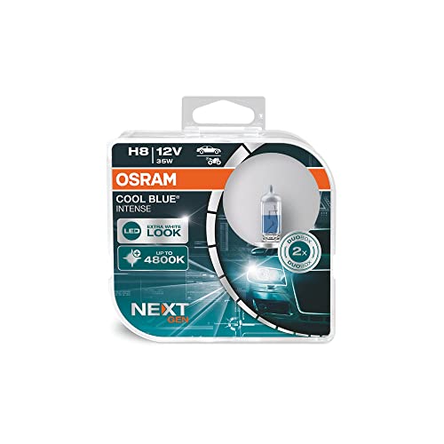 OSRAM COOL BLUE® INTENSE H8, tot 4.800K, halogeen koplamplamp, LED look, duo box (2 lampen)