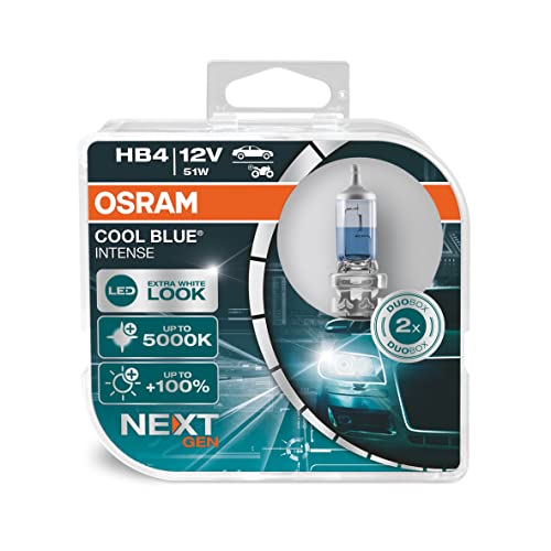 OSRAM COOL BLUE® INTENSE HB4, + 100% meer helderheid, tot 5.000K, halogeen koplamplamp, LED look, duobox (2 lampen)