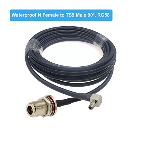 Hwmsza RG58 Kabel n man naar Ts9 Mannelijke Plug Rechthoekschakelaar 50 Ohm Rf Coaxiale kabel 3G 4G USB Modem verlengsnoer Jumper Pigtail (Color : WP N F to TS9 M90, Size : 15M)