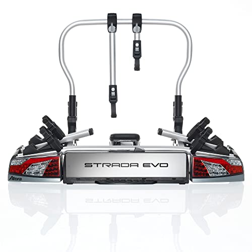 ATERA Strada Evo 2 022700 Fietsendrager voor auto's, koppelingsdrager met achterlichten, voor 2 fietsen of e-bikes