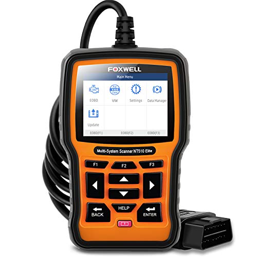 FOXWELL NT510 geschikt voor VW Audi Seat Skoda VAG voertuigen OBD2 diagnoseapparaat, auto-uitleesapparaat met 28 servicefuncties en alle systeemdiagnostieken, uitleesapparaat auto met gratis update