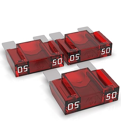 AUPROTEC Maxi Platte stekkerzekering van 20 80 A, steekzekering, smeltzekering, selectie: 50 A, rood, 3 stuks