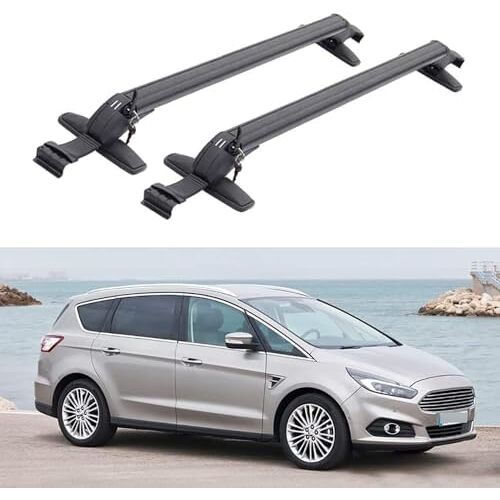 THOMIX 2 Stück Dakdragerdwarsdragers voor Ford S-Max 2006-2014, Aluminium Dakdragerdwarsdrager, Bagagedrager, Autorelingdrager Dakdrager, Auto Accessoires