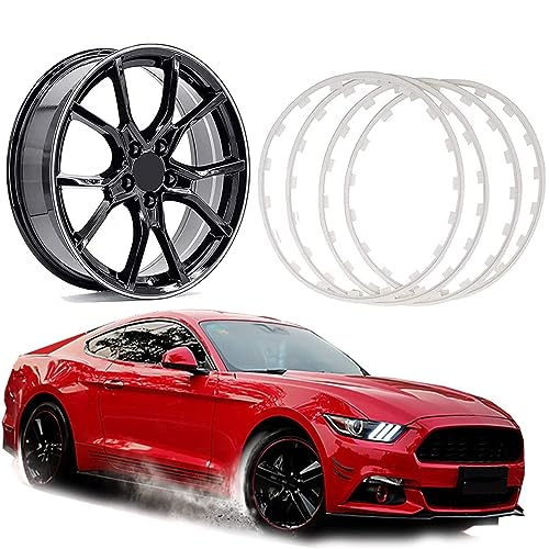 ZHEYANG Velgbeschermers voor lichtmetalen velgen, auto's vrachtwagens universele wielnaaf decoratieve balk, voor lichtmetalen velgen met een diameter van 16-20 inch, 4 kleuren(Color:03-White,Size:20 INCH)