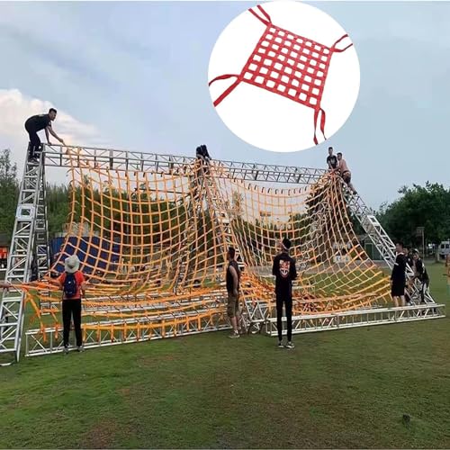 BAOLIQ Platte vrachtnetten, hangende vrachtnetten, elastische vrachtnetten, touwhijsnetten, vrachtnetten for vrachtwagens (Size : 4 X 4M/Mesh 20cm/Load 3t)