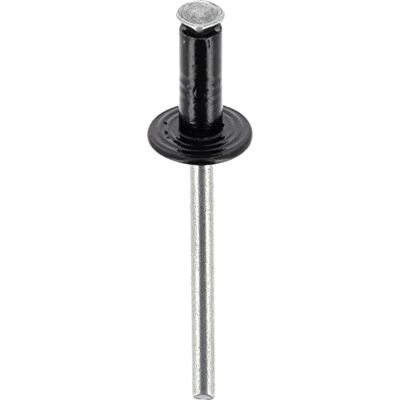 Restagraf Bloeiende klinknagel in zak, 3 tot 5 mm dik, 10 mm lang, zwart, 52 stuks Restagraf Bloeiende klinknagel in zak, 3 tot 5 mm dik, 10 mm lang, zwart, 52 stuks