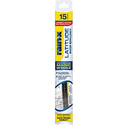 Rain-X 5079273-2 Latitude 2-In-1 Water Repellent Wiper Blades, 15 Inch (Pack Of 1), Automotive Replacement Windshield Wipers With Patented Repellency Formula. Rain-X 5079273-2 Latitude 2-In-1 Water Repellent Wiper Blades, 15 Inch (Pack Of 1), Automotive Replacement Windshield Wipers With Patented Repellency Formula.
