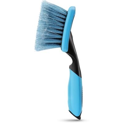 Amazon Basics Wielborstel voor het gedetailleerd schoonmaken van auto's, geschikt voor auto's, vrachtwagens, campers, ergonomische handgreep, blauw Amazon Basics Wielborstel voor het gedetailleerd schoonmaken van auto's, geschikt voor auto's, vrachtwagens, campers, ergonomische handgreep, blauw