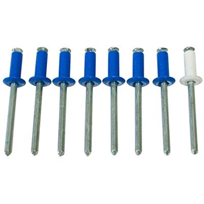 CORA 000116010 Kit 8 klinknagels nummerborden, 7 blauw en 1 wit CORA 000116010 Kit 8 klinknagels nummerborden, 7 blauw en 1 wit