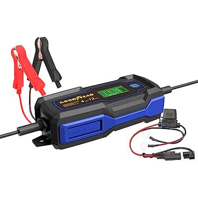 Goodyear Intelligente Evo acculader, 4,0 A, met O-ring 6-12 V, voor batterijen STD, AGM, gel en LifePO4, capaciteit 4-120 Ah. Goodyear Intelligente Evo acculader, 4,0 A, met O-ring 6-12 V, voor batterijen STD, AGM, gel en LifePO4, capaciteit 4-120 Ah.