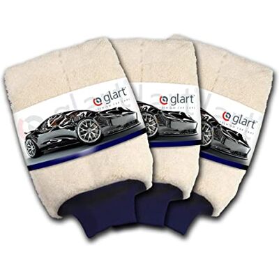 Glart 44WH set van 3 premium microvezel washandschoenen voor het onderhouden, wassen en polijsten van de auto, beter dan een velgenborstel of een wasset met microvezeldoekjes Glart 44WH set van 3 premium microvezel washandschoenen voor het onderhouden, wassen en polijsten van de auto, beter dan een velgenborstel of een wasset met microvezeldoekjes