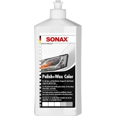 SONAX Polish+Wax Color wit (500 ml) Polijstmiddel met witte kleurpigmenten en waxbestanddelen Art-Nr. 02960000 SONAX Polish+Wax Color wit (500 ml) Polijstmiddel met witte kleurpigmenten en waxbestanddelen Art-Nr. 02960000