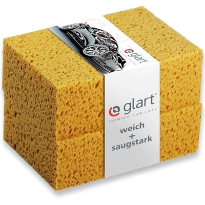 Glart 2-delige set autowassponzen, geel, voor het wassen van de auto, velgen, lak, auto-onderhoud, 18 x 12 x 6 cm, wasset in plaats van washandschoen of velgenborstel Glart 2-delige set autowassponzen, geel, voor het wassen van de auto, velgen, lak, auto-onderhoud, 18 x 12 x 6 cm, wasset in plaats van washandschoen of velgenborstel