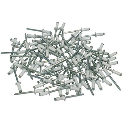 CORA 000116016 Set 100 klinknagels voor bevestiging van nummerplaten, wit CORA 000116016 Set 100 klinknagels voor bevestiging van nummerplaten, wit